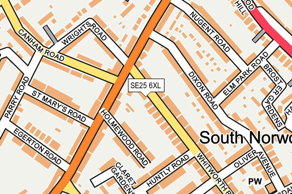 SE25 6XL map - OS OpenMap – Local (Ordnance Survey)