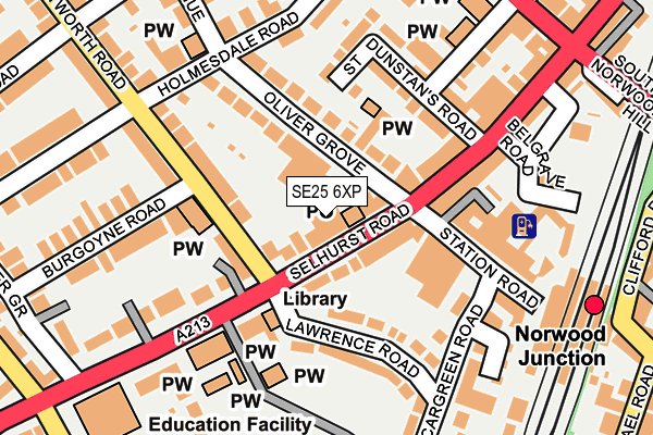 SE25 6XP map - OS OpenMap – Local (Ordnance Survey)