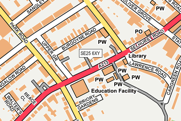 SE25 6XY map - OS OpenMap – Local (Ordnance Survey)