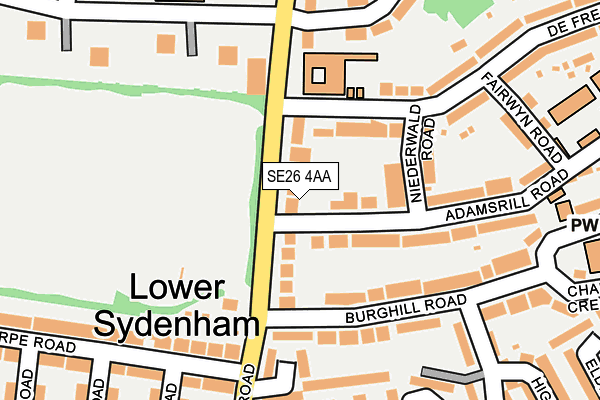 SE26 4AA map - OS OpenMap – Local (Ordnance Survey)