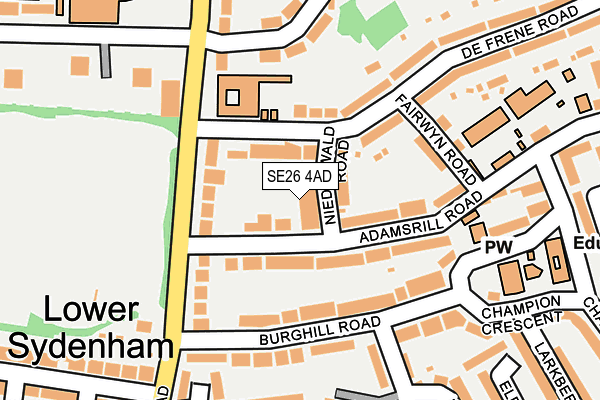 SE26 4AD map - OS OpenMap – Local (Ordnance Survey)