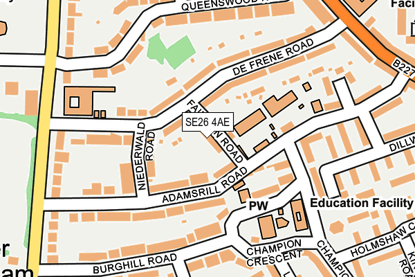 SE26 4AE map - OS OpenMap – Local (Ordnance Survey)