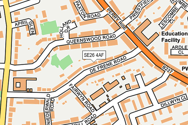 SE26 4AF map - OS OpenMap – Local (Ordnance Survey)