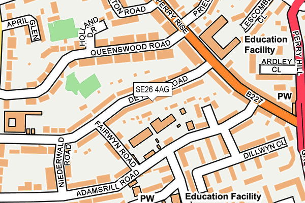 SE26 4AG map - OS OpenMap – Local (Ordnance Survey)
