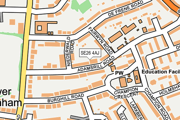 SE26 4AJ map - OS OpenMap – Local (Ordnance Survey)