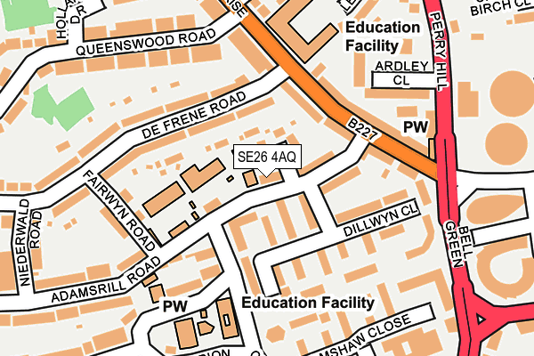 SE26 4AQ map - OS OpenMap – Local (Ordnance Survey)