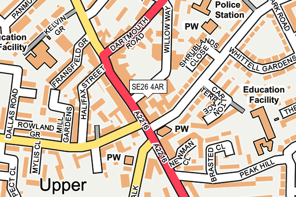 SE26 4AR map - OS OpenMap – Local (Ordnance Survey)