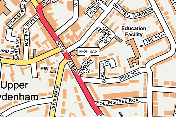 SE26 4AS map - OS OpenMap – Local (Ordnance Survey)