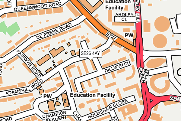 SE26 4AY map - OS OpenMap – Local (Ordnance Survey)