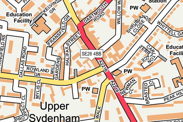 SE26 4BB map - OS OpenMap – Local (Ordnance Survey)