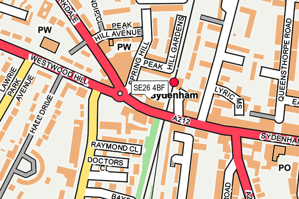 SE26 4BF map - OS OpenMap – Local (Ordnance Survey)