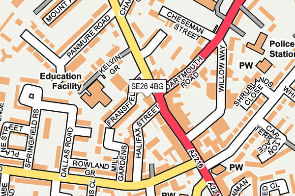 SE26 4BG map - OS OpenMap – Local (Ordnance Survey)