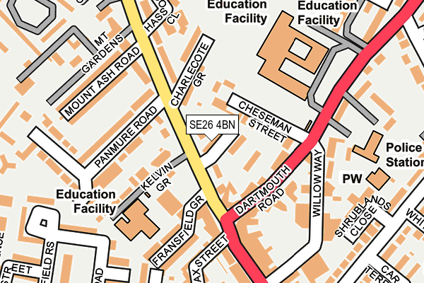 SE26 4BN map - OS OpenMap – Local (Ordnance Survey)