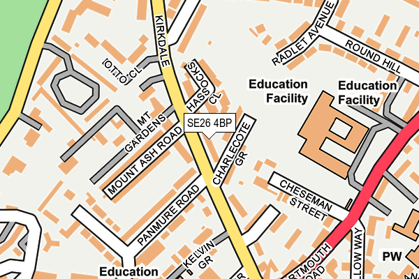 SE26 4BP map - OS OpenMap – Local (Ordnance Survey)