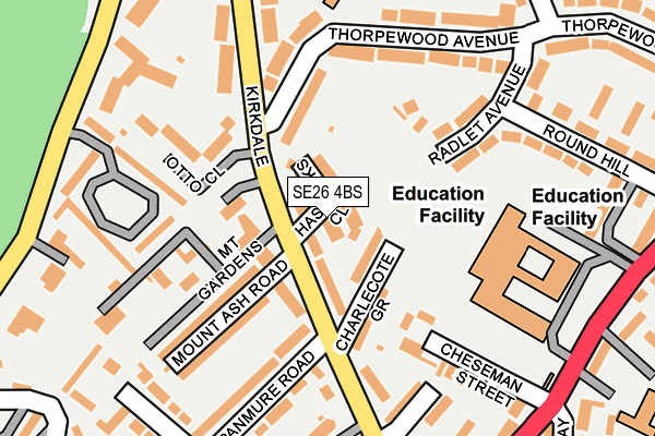 SE26 4BS map - OS OpenMap – Local (Ordnance Survey)