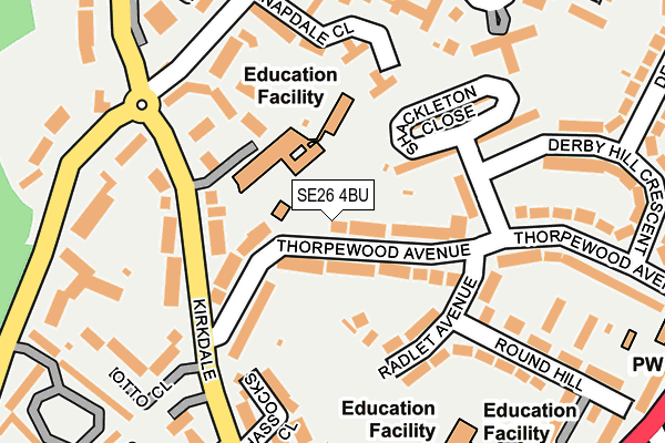 SE26 4BU map - OS OpenMap – Local (Ordnance Survey)