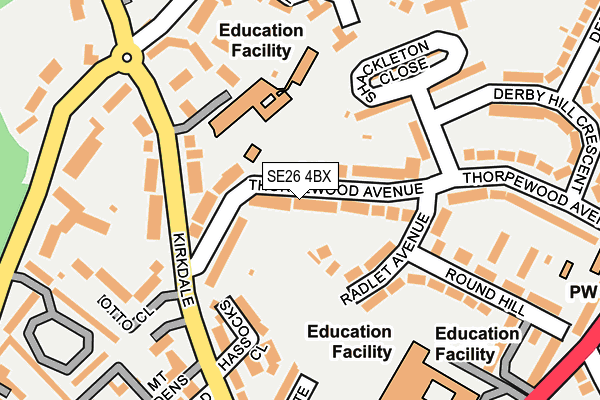 SE26 4BX map - OS OpenMap – Local (Ordnance Survey)