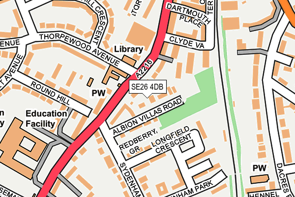 SE26 4DB map - OS OpenMap – Local (Ordnance Survey)