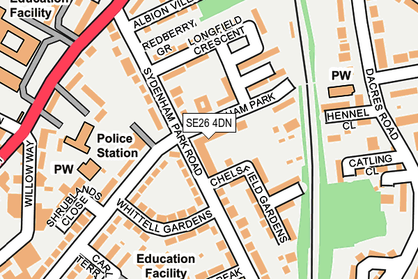 SE26 4DN map - OS OpenMap – Local (Ordnance Survey)