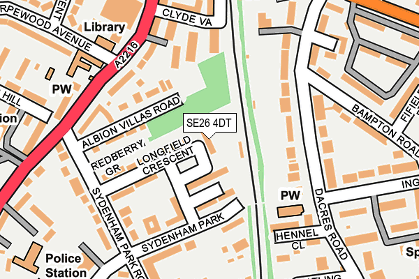 SE26 4DT map - OS OpenMap – Local (Ordnance Survey)