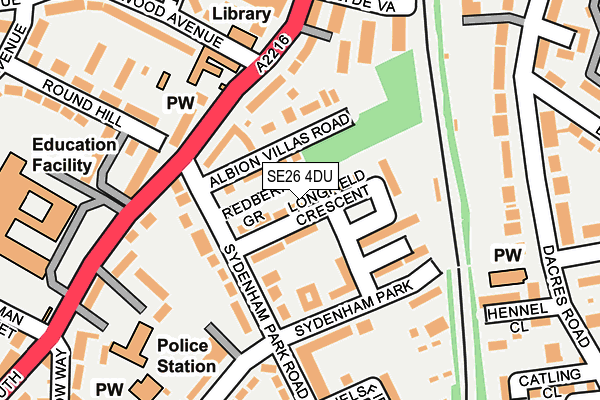 SE26 4DU map - OS OpenMap – Local (Ordnance Survey)