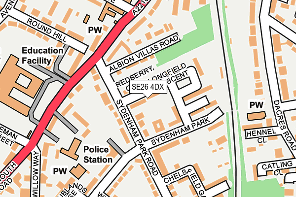 SE26 4DX map - OS OpenMap – Local (Ordnance Survey)
