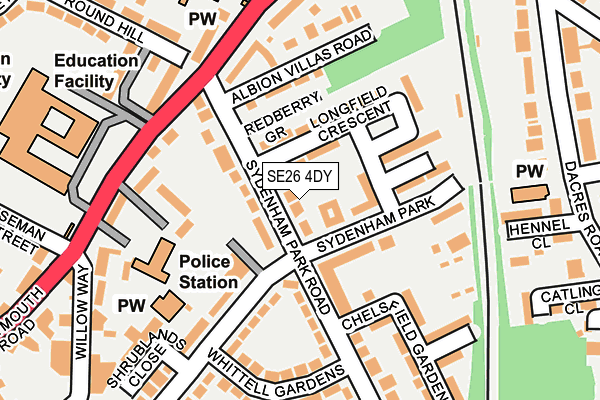 SE26 4DY map - OS OpenMap – Local (Ordnance Survey)