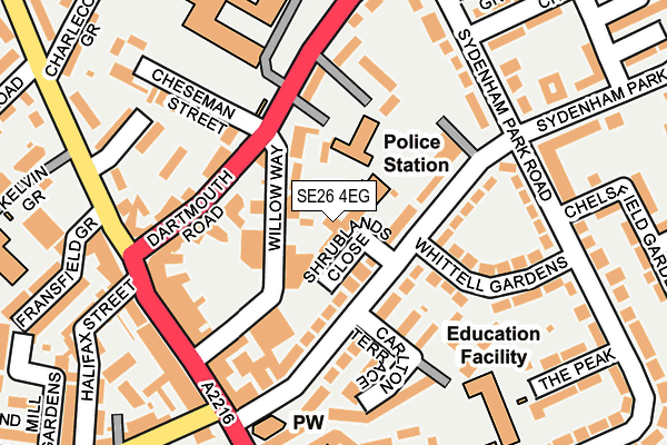 SE26 4EG map - OS OpenMap – Local (Ordnance Survey)
