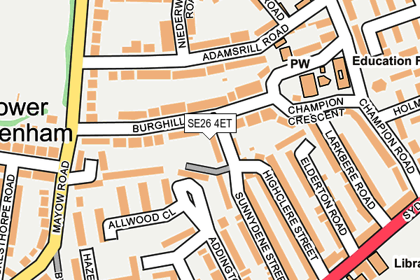 SE26 4ET map - OS OpenMap – Local (Ordnance Survey)