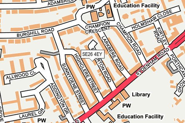 SE26 4EY map - OS OpenMap – Local (Ordnance Survey)