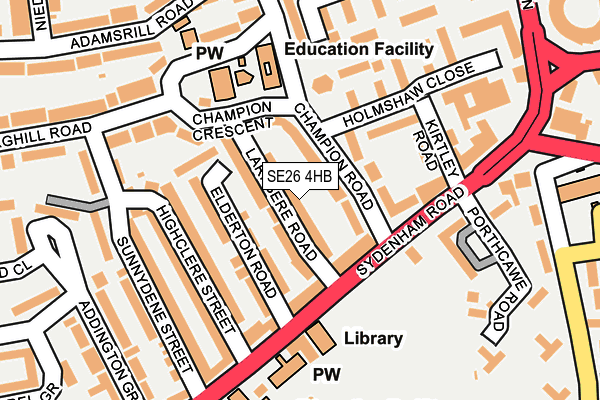 SE26 4HB map - OS OpenMap – Local (Ordnance Survey)