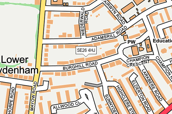 SE26 4HJ map - OS OpenMap – Local (Ordnance Survey)