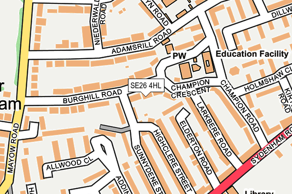 SE26 4HL map - OS OpenMap – Local (Ordnance Survey)