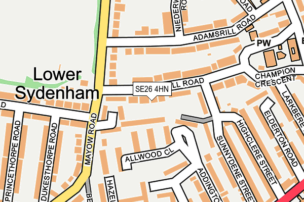 SE26 4HN map - OS OpenMap – Local (Ordnance Survey)