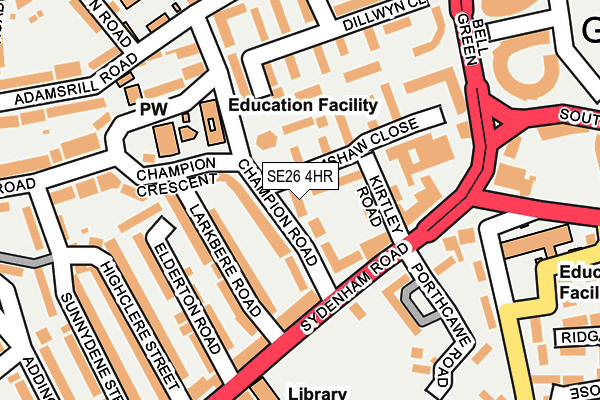 SE26 4HR map - OS OpenMap – Local (Ordnance Survey)