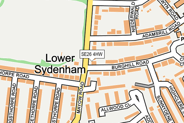 SE26 4HW map - OS OpenMap – Local (Ordnance Survey)