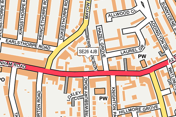 SE26 4JB map - OS OpenMap – Local (Ordnance Survey)