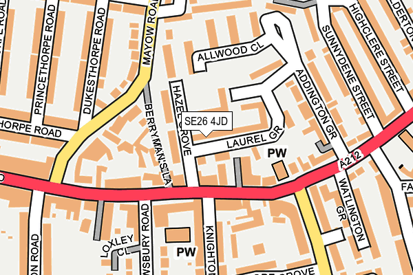 SE26 4JD map - OS OpenMap – Local (Ordnance Survey)