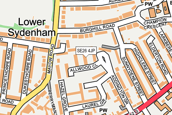 SE26 4JP map - OS OpenMap – Local (Ordnance Survey)