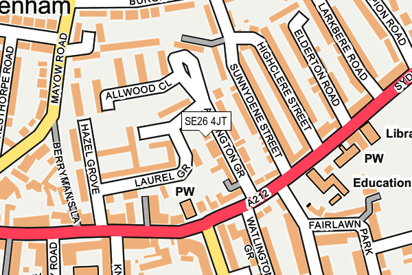 SE26 4JT map - OS OpenMap – Local (Ordnance Survey)