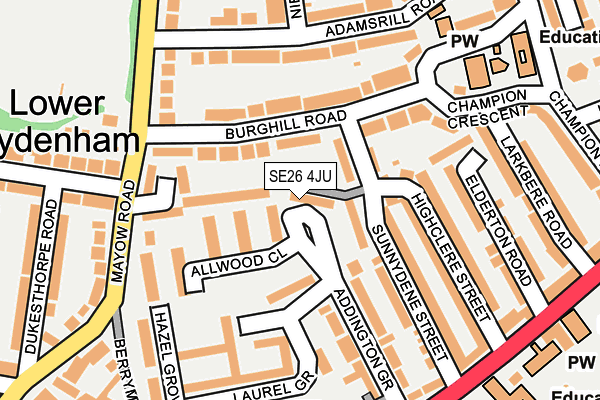 SE26 4JU map - OS OpenMap – Local (Ordnance Survey)