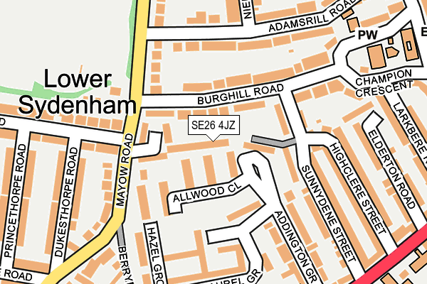 SE26 4JZ map - OS OpenMap – Local (Ordnance Survey)