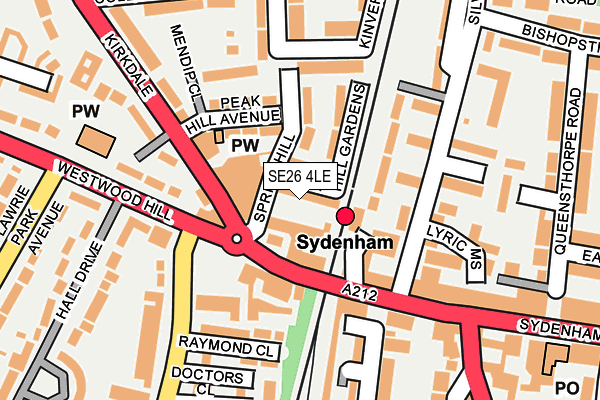 SE26 4LE map - OS OpenMap – Local (Ordnance Survey)