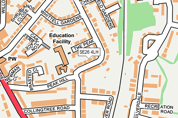 SE26 4LH map - OS OpenMap – Local (Ordnance Survey)