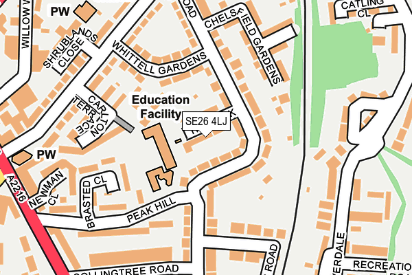 SE26 4LJ map - OS OpenMap – Local (Ordnance Survey)