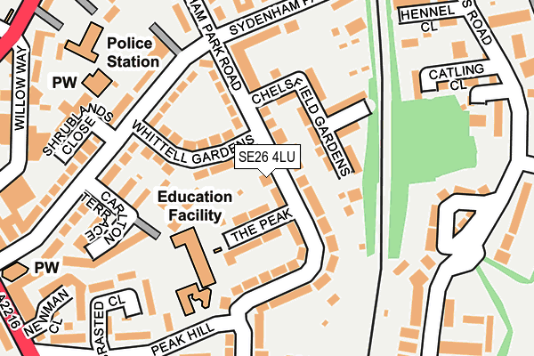 SE26 4LU map - OS OpenMap – Local (Ordnance Survey)