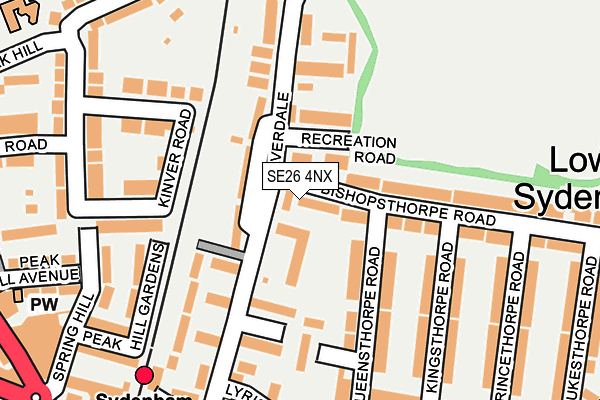 SE26 4NX map - OS OpenMap – Local (Ordnance Survey)