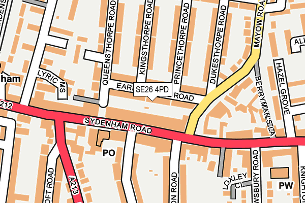 SE26 4PD map - OS OpenMap – Local (Ordnance Survey)