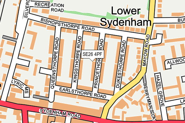 SE26 4PF map - OS OpenMap – Local (Ordnance Survey)