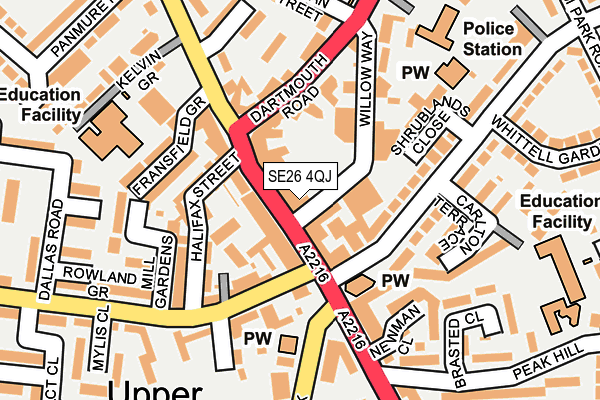 SE26 4QJ map - OS OpenMap – Local (Ordnance Survey)